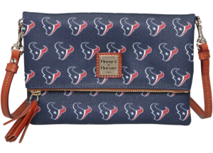 4. Houston Texans Dooney & Bourke Foldover Crossbody Purse Carry your vehement Houston Texans passion around with you everywhere you go. $99 • nflshop.com
