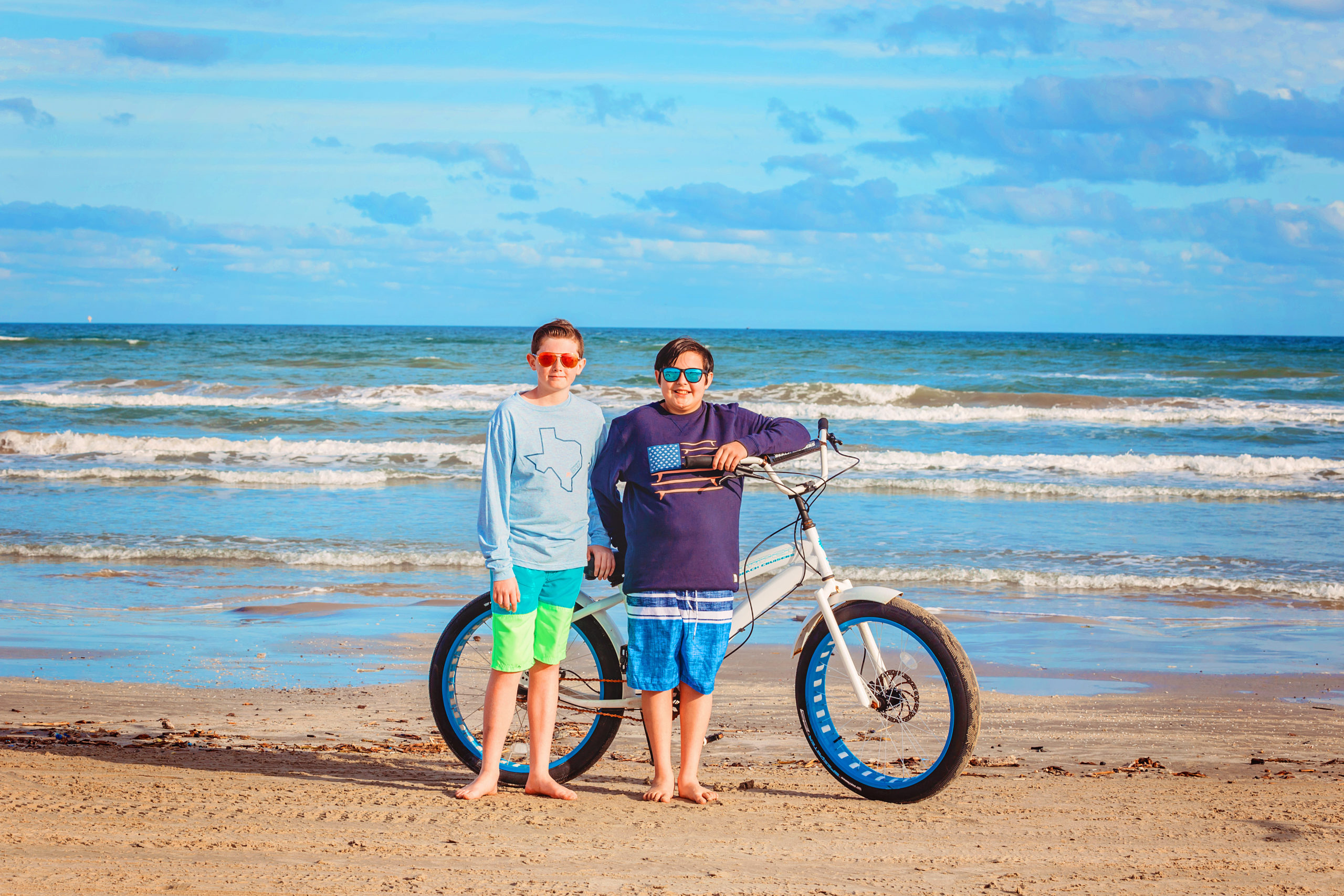 Keegan and Delsyn took part in some beach bike riding.