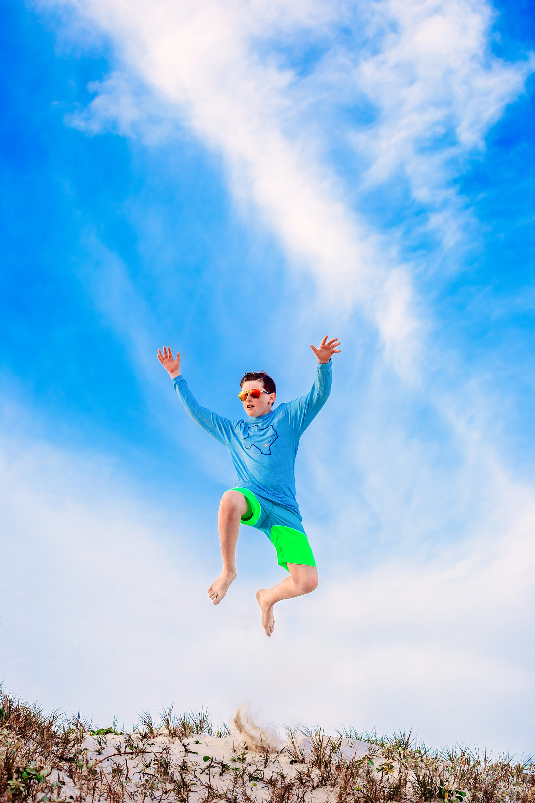 Keegan enjoyed dune jumping!