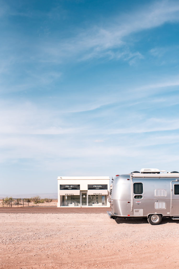 Taking the road less traveled for a drive by Prada Marfa, installation by artists Elmgreen and Dragset, located 1.4 miles northwest of Valentine, Texas
