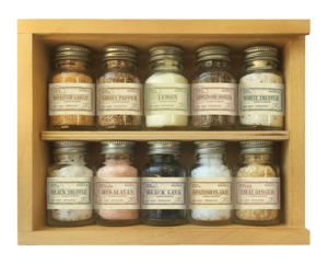 Hepps Salt Co. Passport Collection Enjoy a variety of the world’s most unique flavors inspired from global cuisines. Each set includes a 1 oz jar. $65 • heppssalt.com