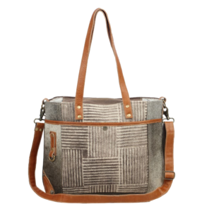 2. Cross Edge Messenger Bag Made from upcycled canvas, leather, hairon & rug, this bag is suitable for daily-use or works as a laptop bag. Many colors and styles available. $ 55 • myrabag.com